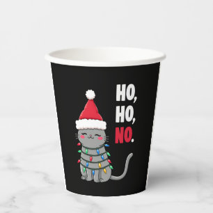 Cat Christmas Shirt Kids Funny Santa Cat Christmas Paper Cups