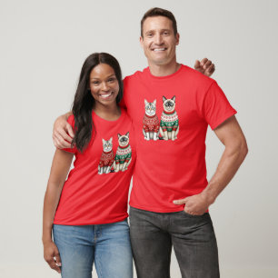 Cat Christmas Shirt, Tabby and Siamese Cats T-Shirt