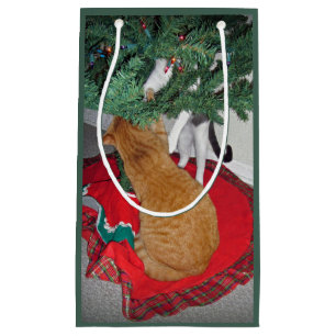 Cat Christmas Small Gift Bag
