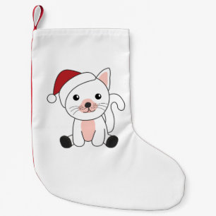 Cat Christmas Snow Winter Animals Cats Adult Cloth Small Christmas Stocking