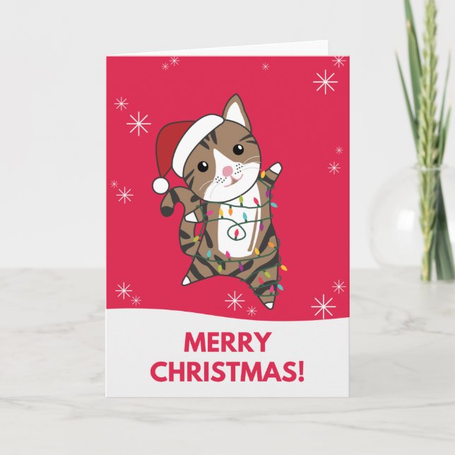 Cat Christmas Snow Winter Animals Cats Card (Front)