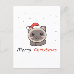 Cat Christmas Snow Winter Animals Cats Holiday Postcard