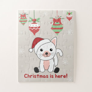 Cat Christmas Snow Winter Animals Cats Jigsaw Puzz Jigsaw Puzzle