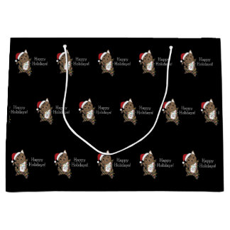Cat Christmas Snow Winter Animals Cats Large Gift Bag