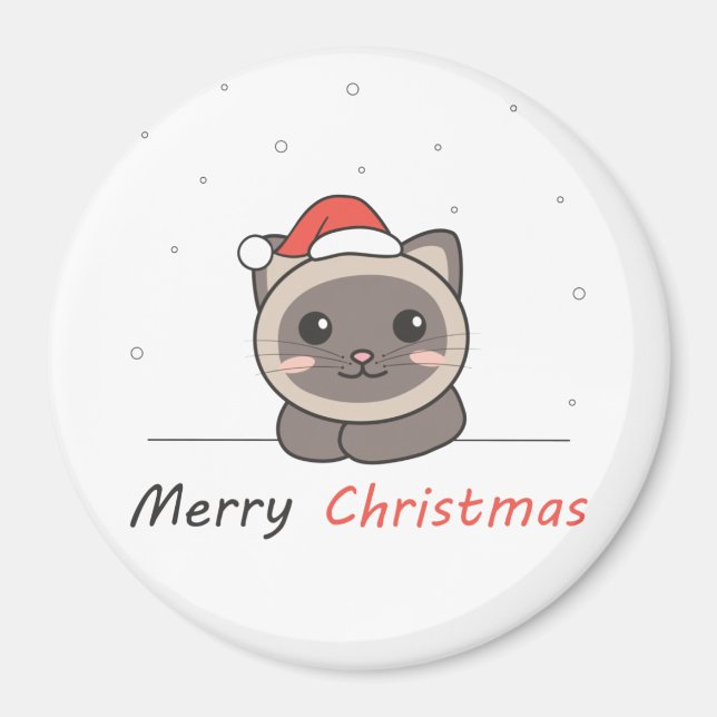 Cat Christmas Snow Winter Animals Cats Magnet (Front)