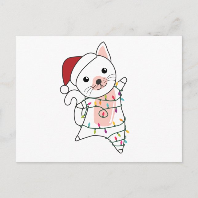 Cat Christmas Snow Winter Animals Cats Postcard (Front)