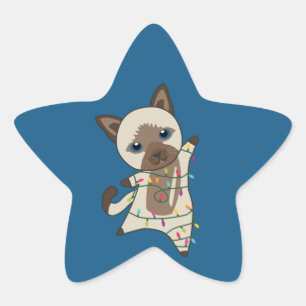 Cat Christmas Snow Winter Animals Cats Star Sticke Sticker