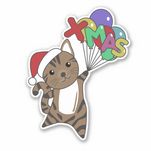 Cat Christmas Snow Winter Animals Cats Sticker (Front)