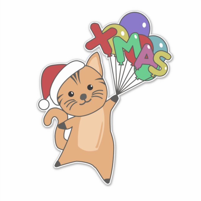 Cat Christmas Snow Winter Animals Cats Sticker (Front)