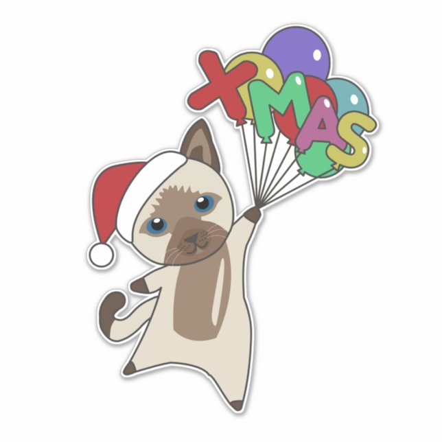 Cat Christmas Snow Winter Animals Cats Sticker (Front)