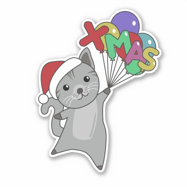Cat Christmas Snow Winter Animals Cats Sticker (Front)