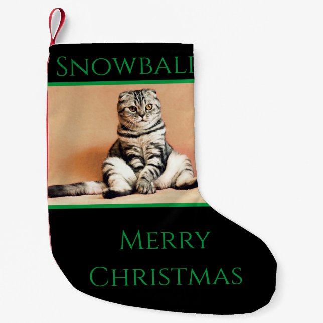 Cat Christmas Stocking Personalized (Front)
