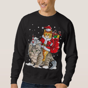 Cat Christmas Tee Santa Caticorn Meowy Xmas