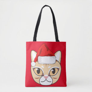 CAT CHRISTMAS TOTE BAGS PURSES