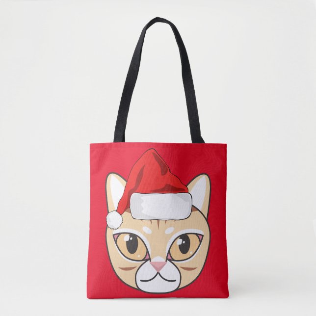 CAT CHRISTMAS TOTE BAGS PURSES (Front)