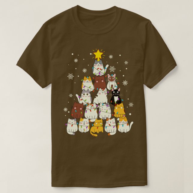 Cat christmas tree 1 T-Shirt (Design Front)