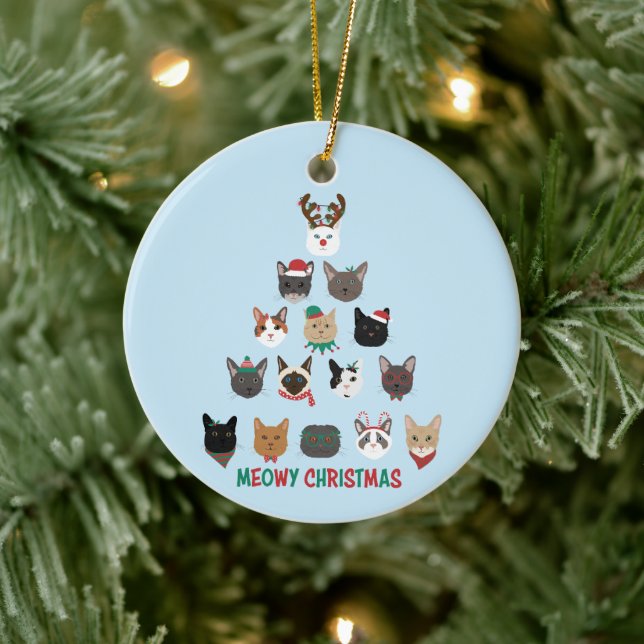 Cat Christmas Tree Ceramic Tree Decoration (Tree)