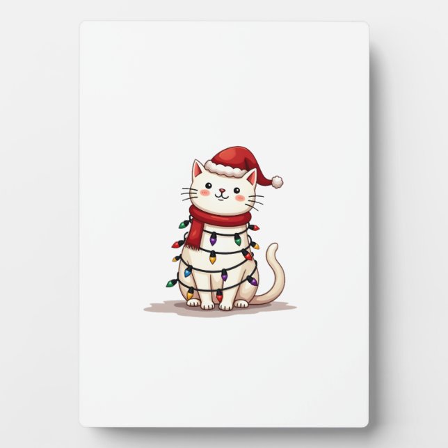 Cat Christmas Tree Christmas (1) Plaque (Front)