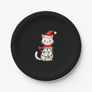 Cat Christmas Tree Christmas (2) Paper Plate