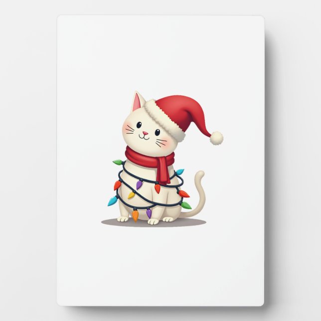 Cat Christmas Tree Christmas (2) Plaque (Front)