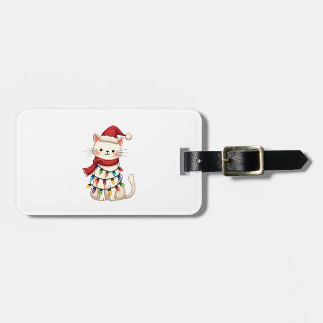 Cat Christmas Tree Christmas (3) Luggage Tag (Front Horizontal)