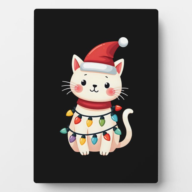 Cat Christmas Tree Christmas (4) Plaque (Front)