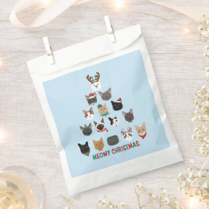 Cat Christmas Tree Favour Bags