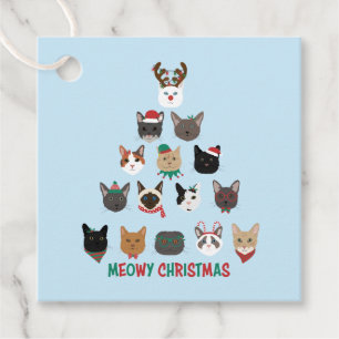 Cat Christmas Tree Favour Tags