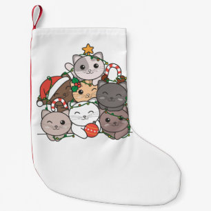 Cat Christmas Tree Funny Animal Christmas Holiday Small Christmas Stocking