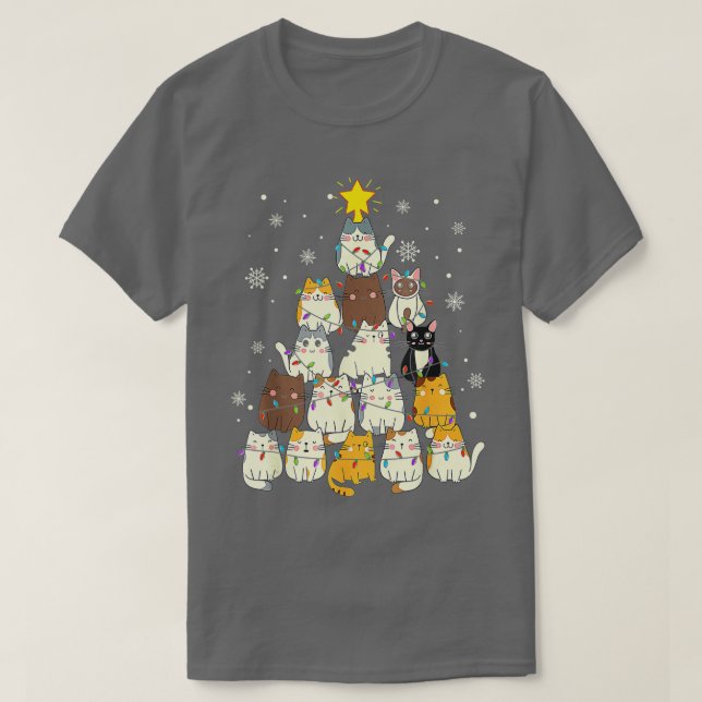 Cat Christmas Tree Funny Christmas Merry Catmas Bo T-Shirt (Design Front)