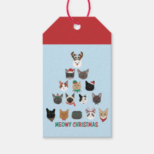 Cat Christmas Tree Gift Tags