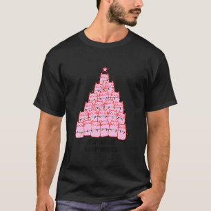 Cat Christmas Tree Girls Boys Meowy Catmas Santa T-Shirt