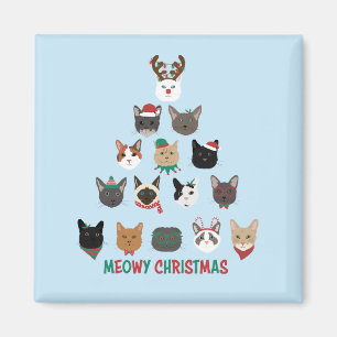Cat Christmas Tree Magnet