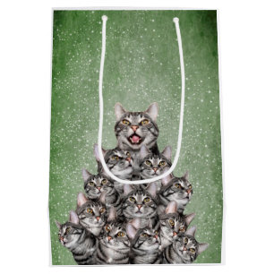 Cat Christmas tree Medium Gift Bag
