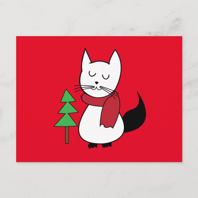 Cat Christmas Tree Postcard (Front)