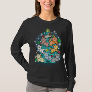 Cat Christmas Tree Rescue Kitty Cat Holiday Veteri T-Shirt