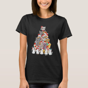 Cat Christmas Tree Xmas  Meowy Catmas Santa T-Shirt