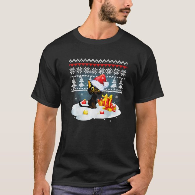 Cat Christmas Ugly Christmas Sweater Holiday Tree (Front)