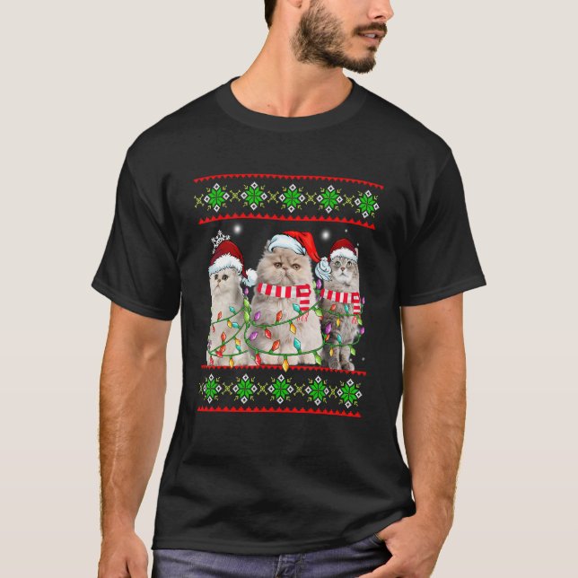 Cat Christmas Ugly Sweater Santa Hat  For Cat (Front)