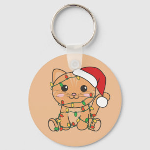 Cat Christmas Winter Animals Cats Keychain