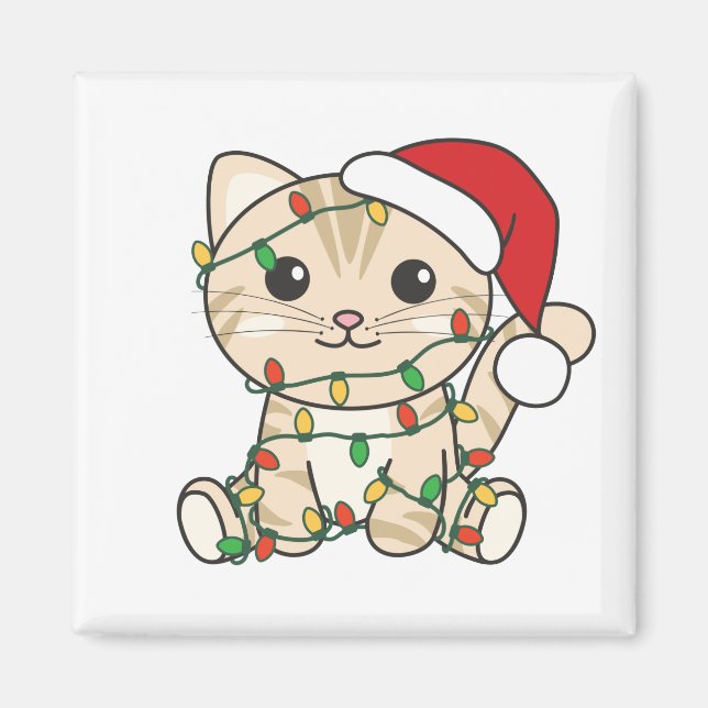 Cat Christmas Winter Animals Cats Magnet (Front)