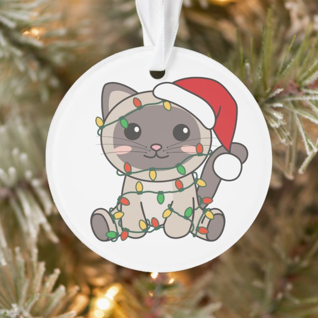 Cat Christmas Winter Animals Cats Ornament (Tree)
