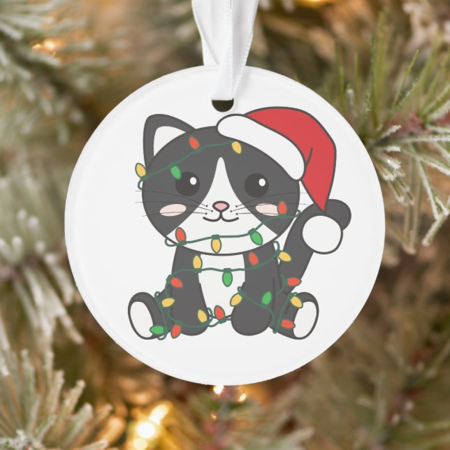 Cat Christmas Winter Animals Cats Ornament (Tree)