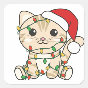 Cat Christmas Winter Animals Cats Square Sticker