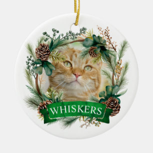 Cat Christmas Wreath Ornament