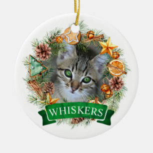Cat Christmas Wreath Ornament