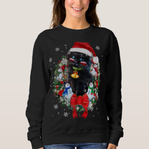 Cat Christmas Wreath Ornament Decoration Xmas Sant Sweatshirt