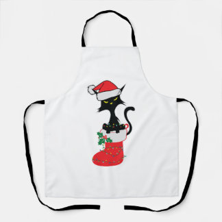 Cat Chritmas Santa Hat Apron