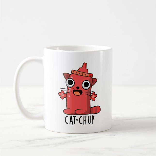 Cat-chup Funny Ketchup Pun  Coffee Mug (Left)