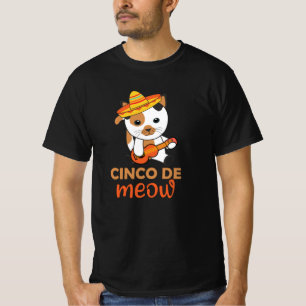 Cat Cinco De Meow Mexican Sombrero Cats T-Shirt